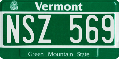 VT license plate NSZ569