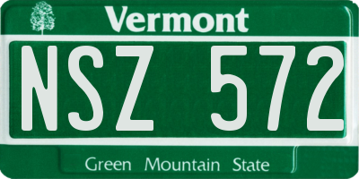 VT license plate NSZ572
