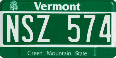 VT license plate NSZ574
