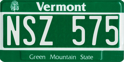 VT license plate NSZ575