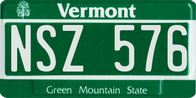 VT license plate NSZ576