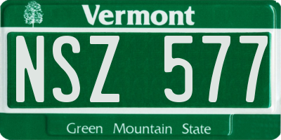 VT license plate NSZ577