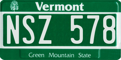 VT license plate NSZ578