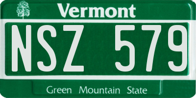 VT license plate NSZ579