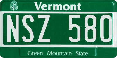 VT license plate NSZ580