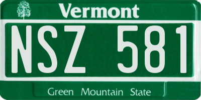 VT license plate NSZ581