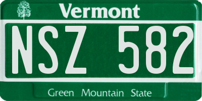 VT license plate NSZ582