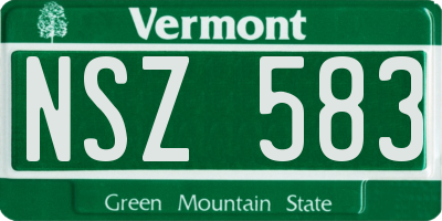 VT license plate NSZ583