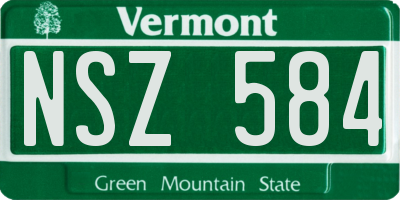 VT license plate NSZ584