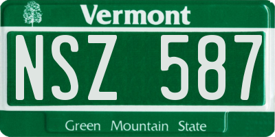 VT license plate NSZ587