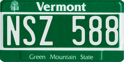 VT license plate NSZ588