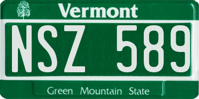 VT license plate NSZ589
