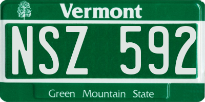 VT license plate NSZ592