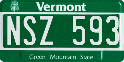 VT license plate NSZ593