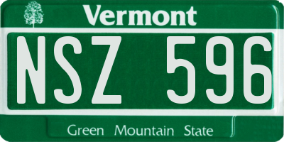 VT license plate NSZ596