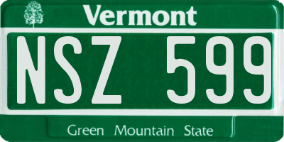 VT license plate NSZ599