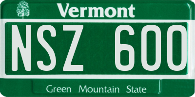 VT license plate NSZ600