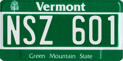 VT license plate NSZ601