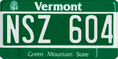 VT license plate NSZ604