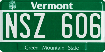 VT license plate NSZ606