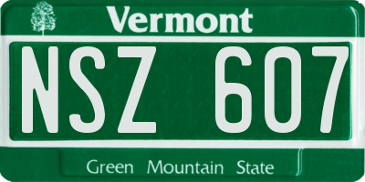 VT license plate NSZ607