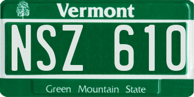 VT license plate NSZ610