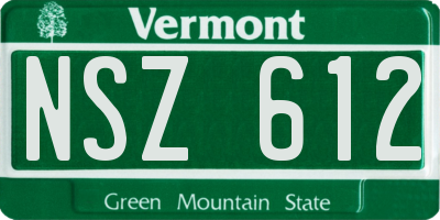 VT license plate NSZ612