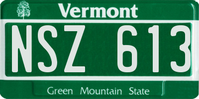 VT license plate NSZ613