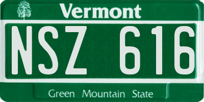 VT license plate NSZ616