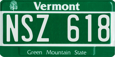VT license plate NSZ618
