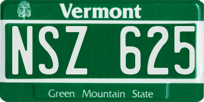 VT license plate NSZ625