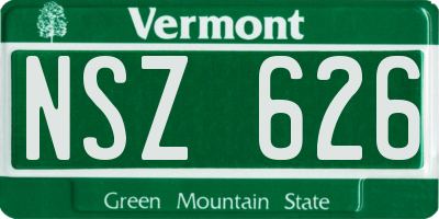 VT license plate NSZ626