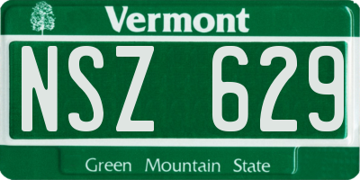 VT license plate NSZ629