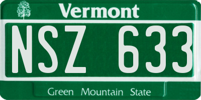 VT license plate NSZ633