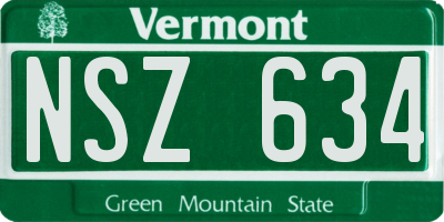 VT license plate NSZ634