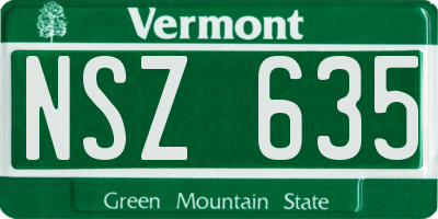 VT license plate NSZ635