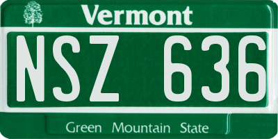 VT license plate NSZ636
