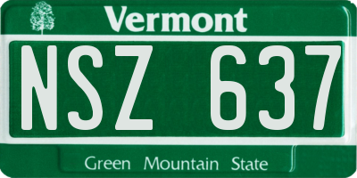 VT license plate NSZ637