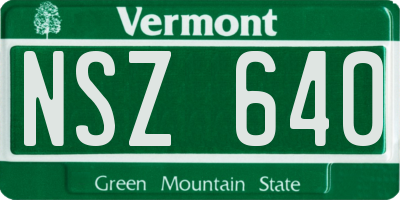 VT license plate NSZ640