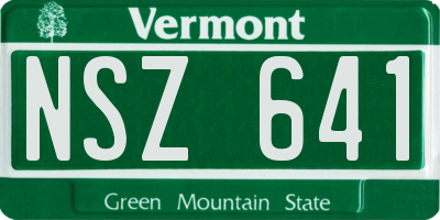 VT license plate NSZ641