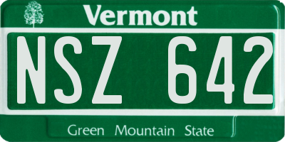 VT license plate NSZ642