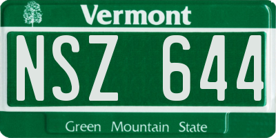 VT license plate NSZ644