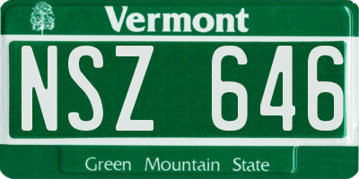 VT license plate NSZ646