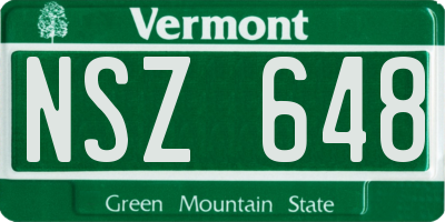VT license plate NSZ648