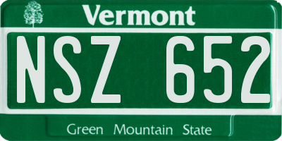 VT license plate NSZ652