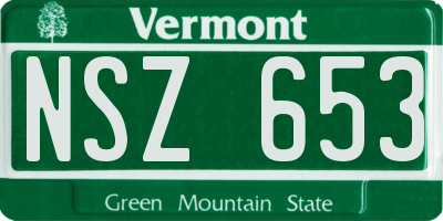VT license plate NSZ653