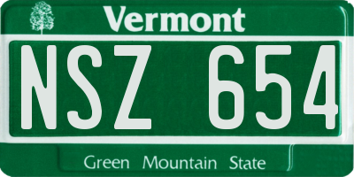 VT license plate NSZ654