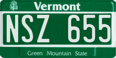 VT license plate NSZ655
