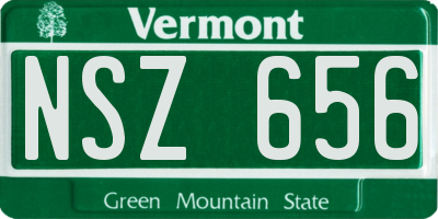 VT license plate NSZ656