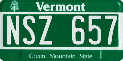 VT license plate NSZ657